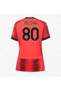 AC Milan Yunus Musah #80 Jalkapallovaatteet Naisten Kotipaita 2023-24 Lyhythihainen